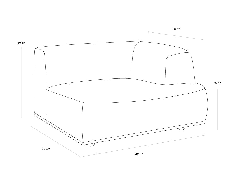 Darren Modular - Right Armchair - Moto Stucco