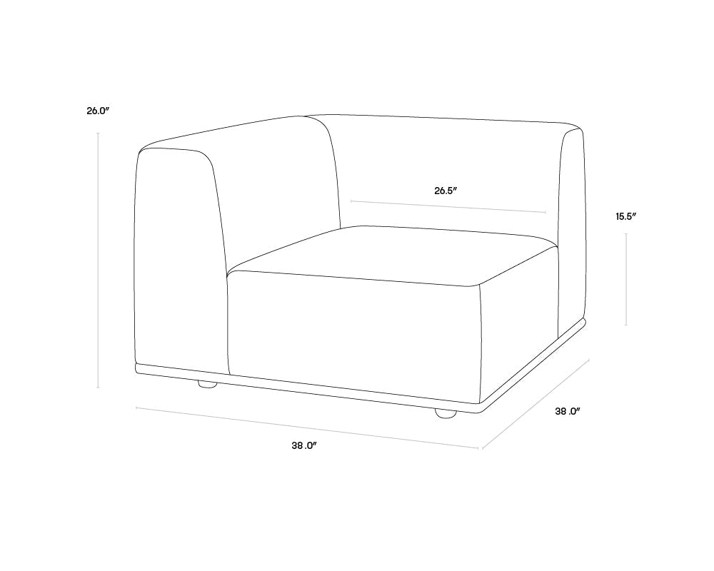 Darren Modular - Corner Chair - Moto Stucco