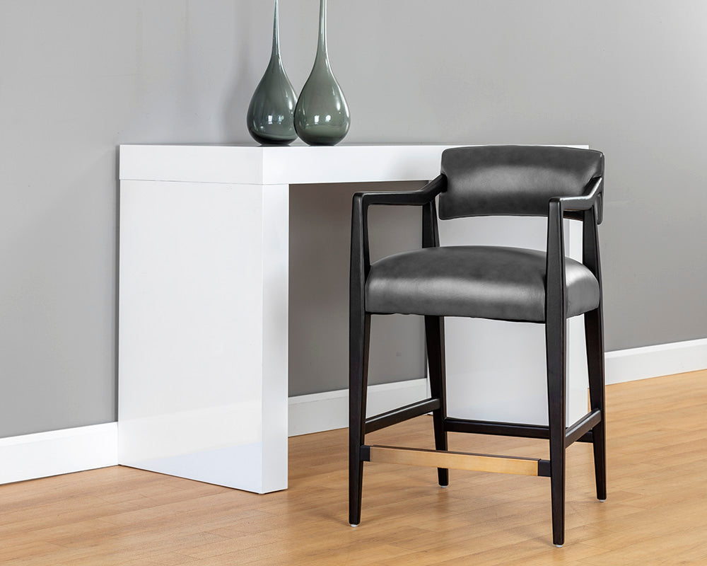 Keagan Counter Stool - Brentwood Charcoal Leather