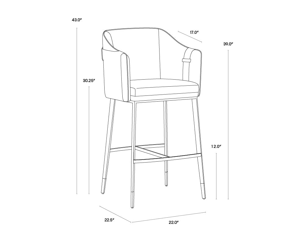 Carter Barstool - Napa Black / Napa Cognac