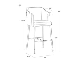 Carter Barstool - Napa Black / Napa Cognac