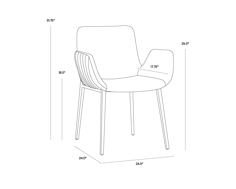 Lucano Dining Armchair - Belfast Navy