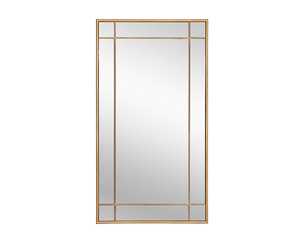 Pasadena Floor Mirror - Brass