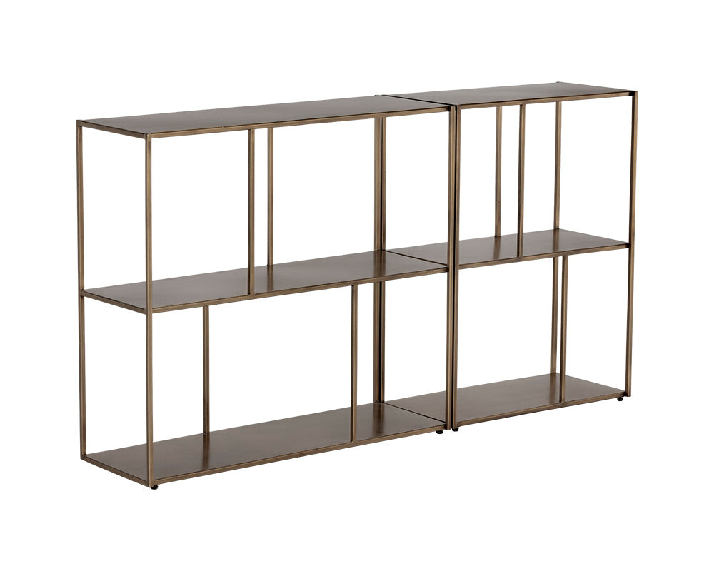 Eiffel Low Bookcase - Small - Antique Brass