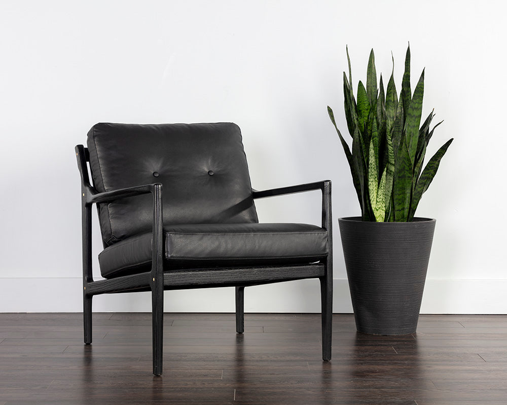 Gilmore Lounge Chair - Black Leather