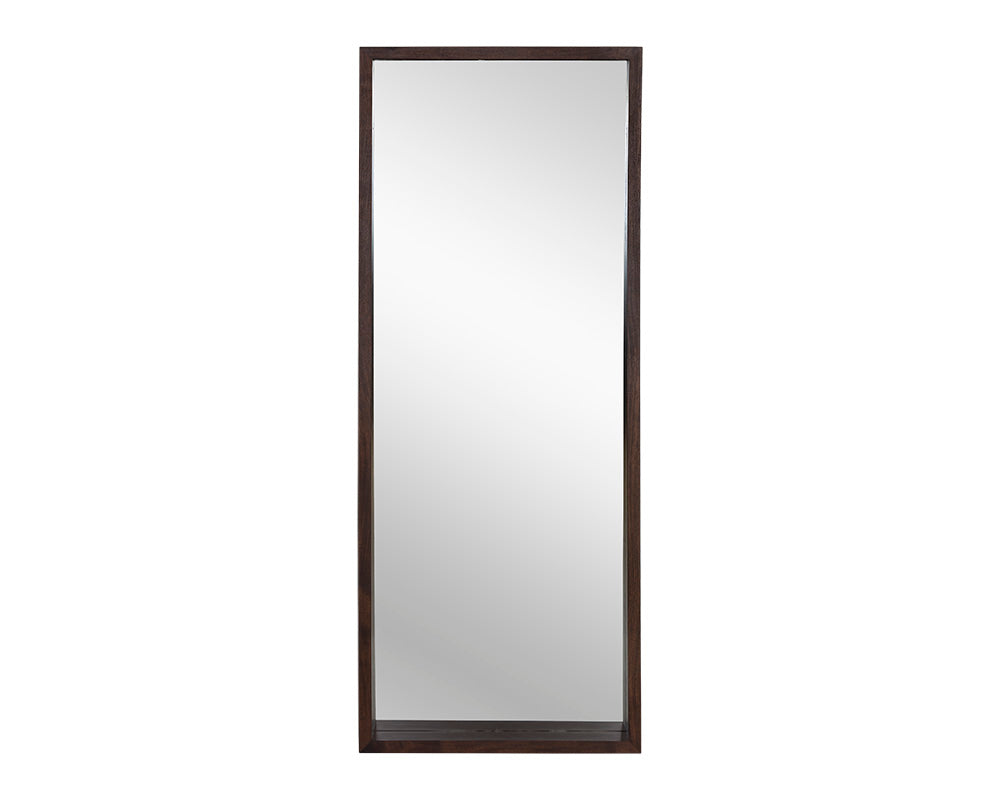 Fresno Floor Mirror - Narrow - Dark Brown