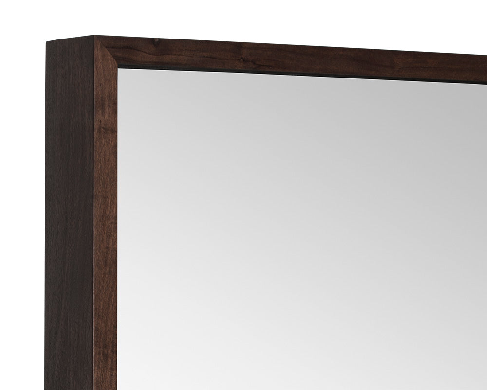 Fresno Floor Mirror - Narrow - Dark Brown