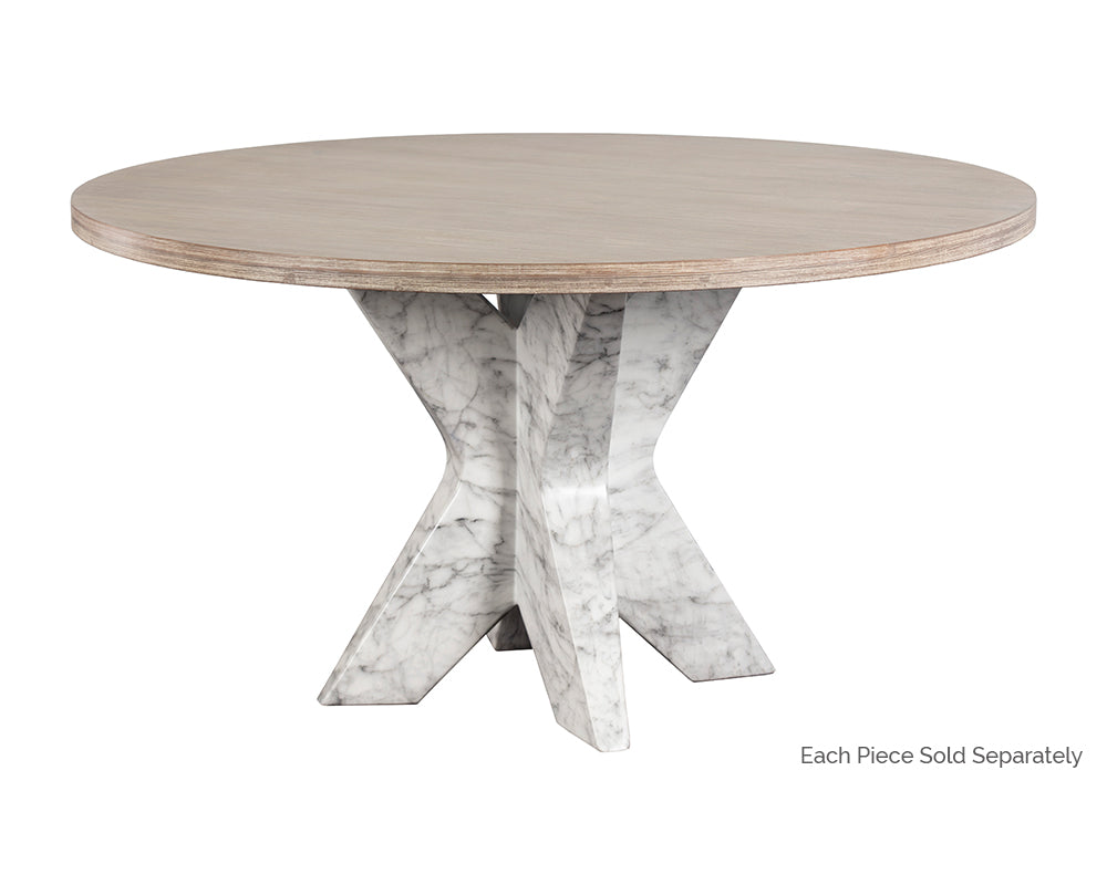 Cypher Dining Table Top - Wood - White Ceruse - 55"