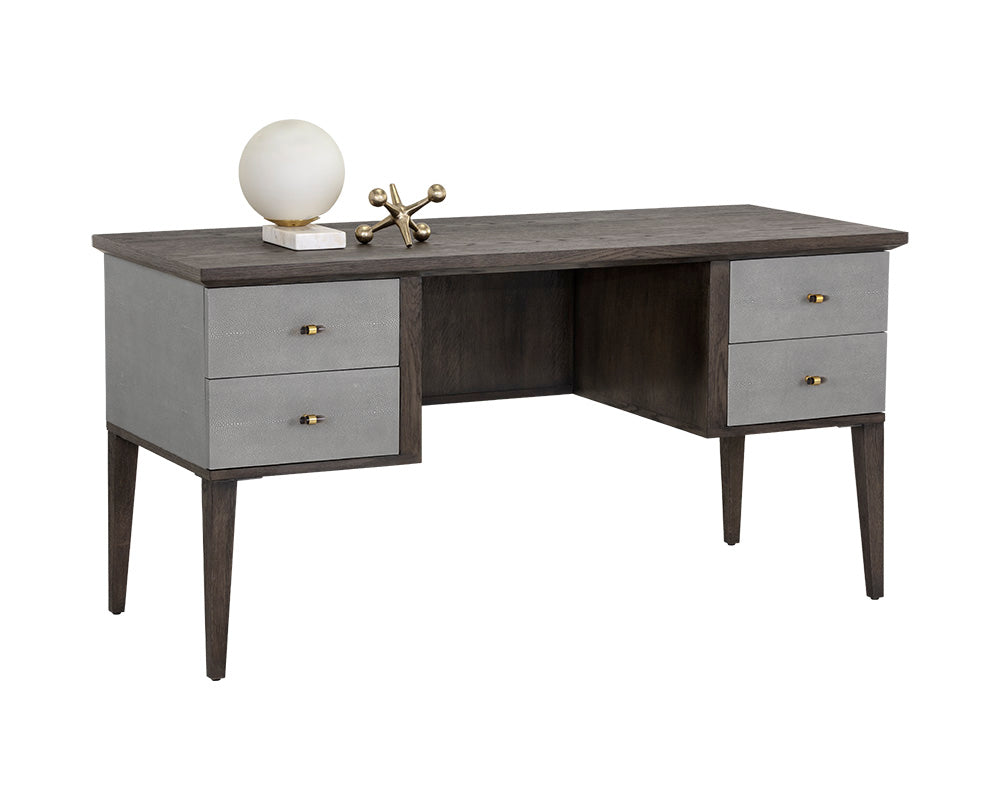 Pattinson Desk - Dark Brown - Grey Shagreen