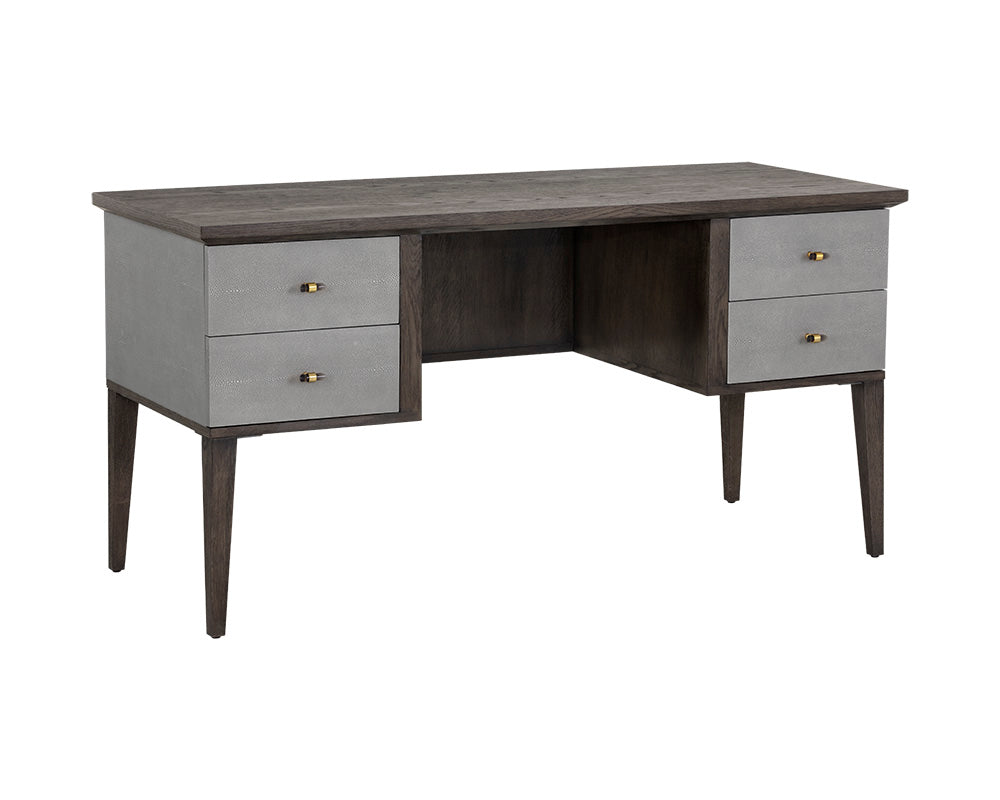 Pattinson Desk - Dark Brown - Grey Shagreen