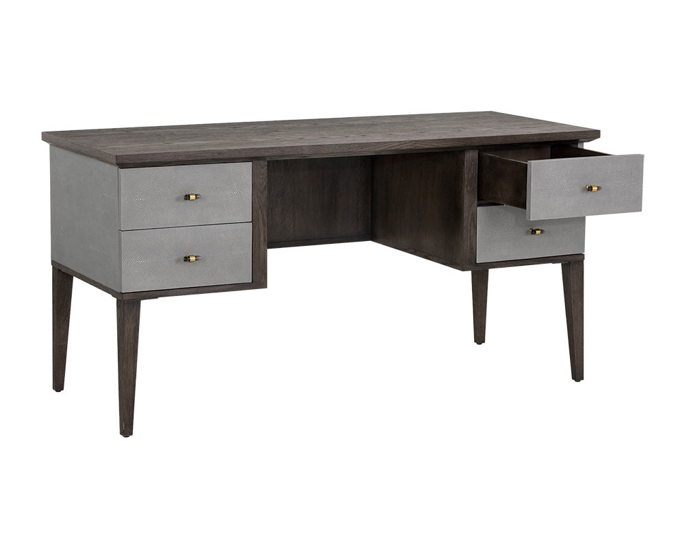 Pattinson Desk - Dark Brown - Grey Shagreen