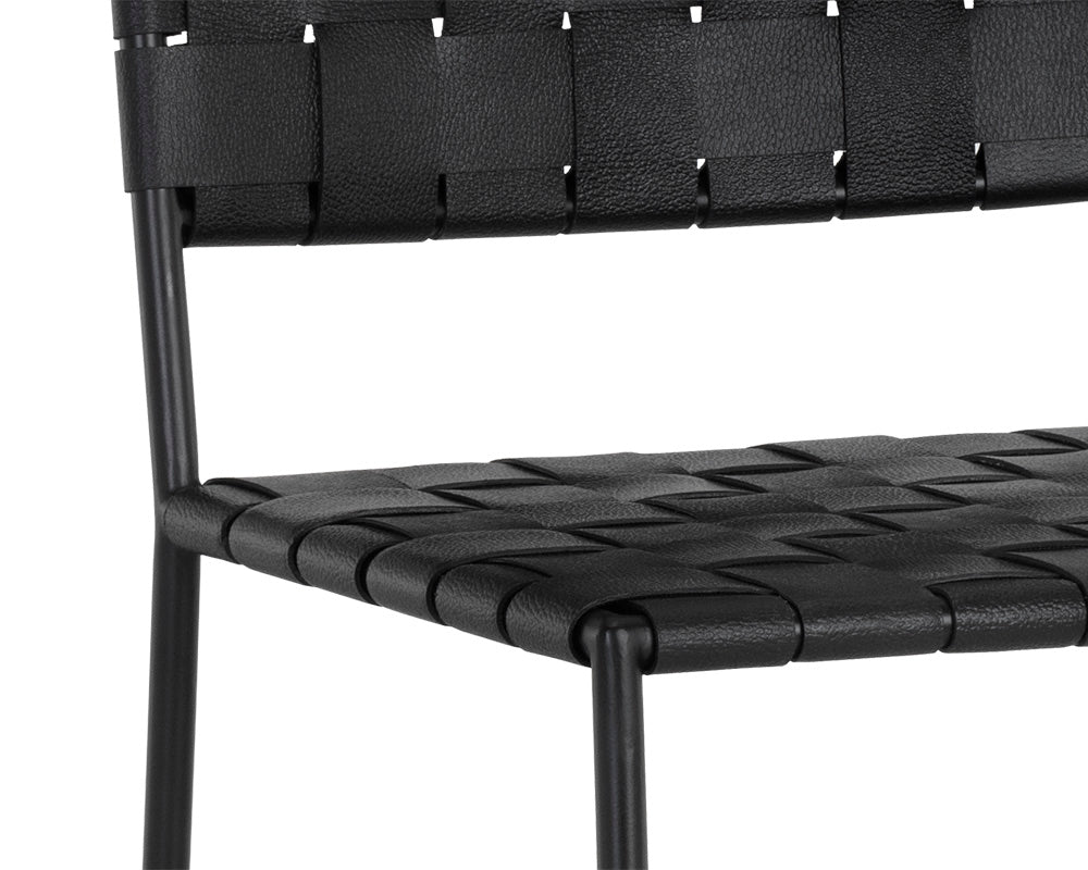 Omari Counter Stool - Black - Black Leather