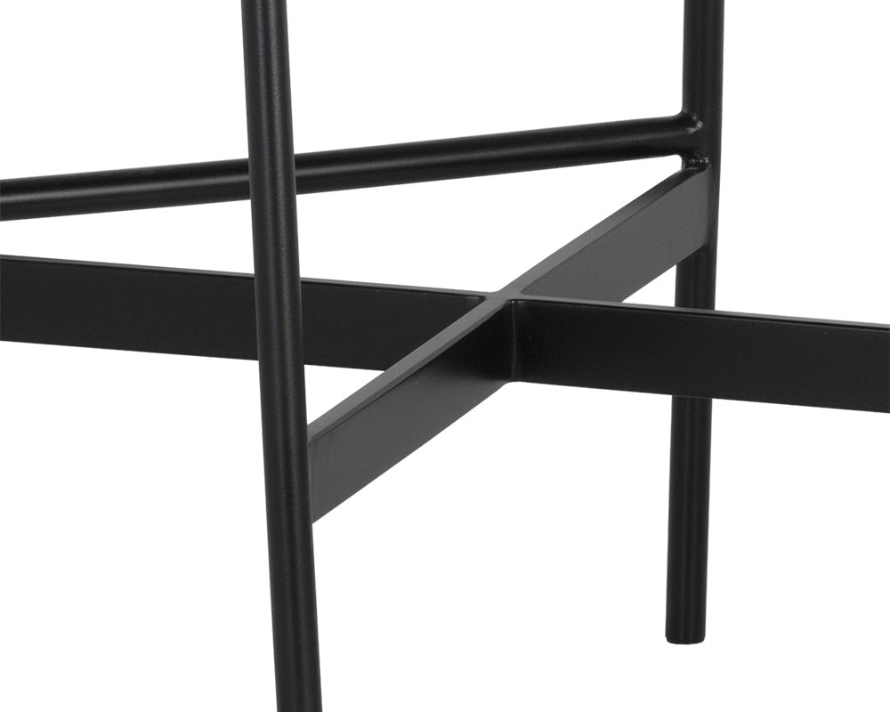 Omari Counter Stool - Black - Black Leather