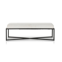 Nadia Rectangular Ottoman-Barlow Ivory by Four Hands