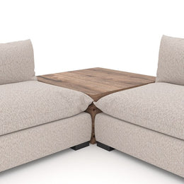 Westwood 4 Piece Sectional with Corner Table-Bayside Pebble by Four Hands