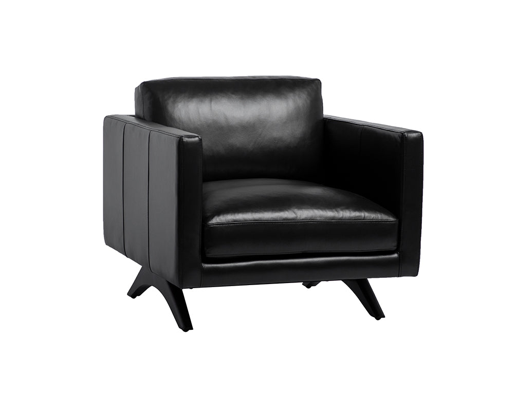 Rogers Armchair - Cortina Black Leather