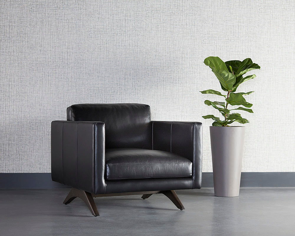 Rogers Armchair - Cortina Black Leather