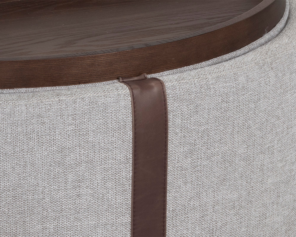 Borelli Wheeled Storage Ottoman - Belfast Heather Grey / Autumn Chestnut