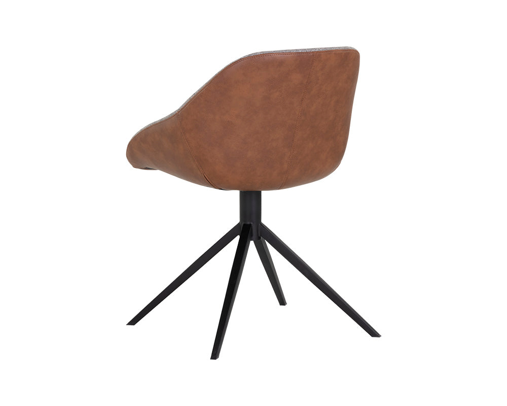 Mccoy Swivel Dining Chair - November Grey / Cinnamon Brown