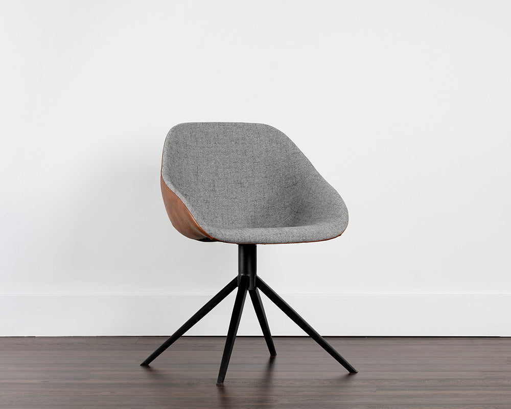 Mccoy Swivel Dining Chair - November Grey / Cinnamon Brown