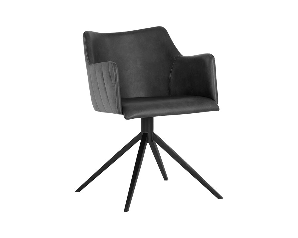 Griffin Swivel Dining Armchair - Town Grey / Roman Grey