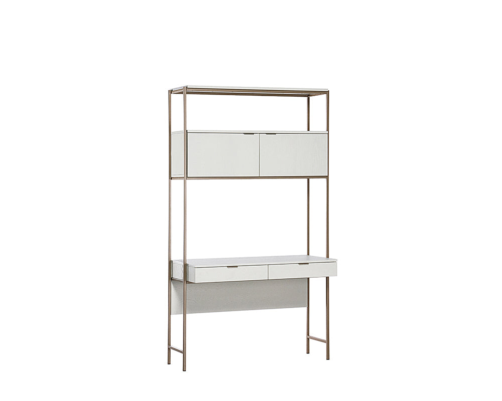 Ambrose Modular Wall Desk - Champagne Gold - Cream