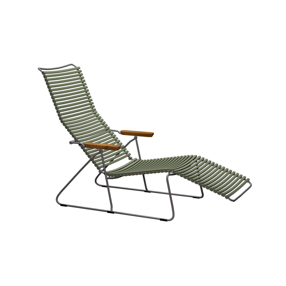 Click Sunlounger - Olive Green, Set of 2