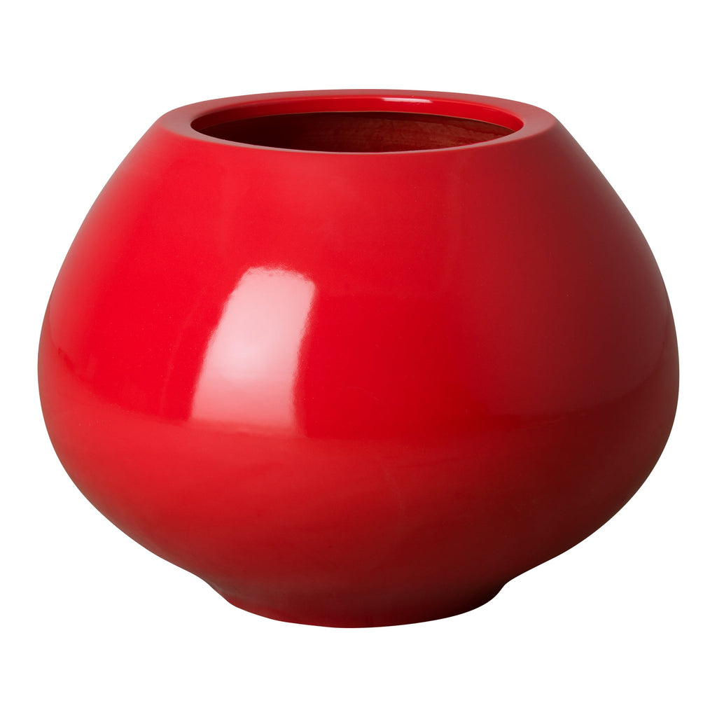 Large Batto Zen Urn, Coral 22x17"H