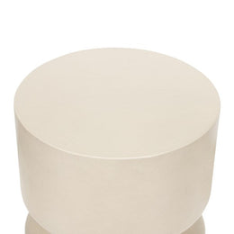 Nahla Outdoor End Table - Parchment White by Four Hands