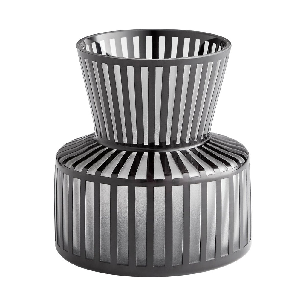 Lined Up Vase, Black-Small