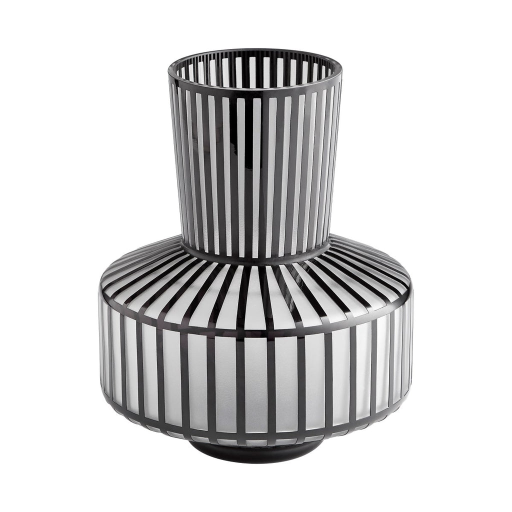 Lined Up Vase, Black-Medium