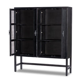 Caprice Cabinet-Black Natural Cane by Four Hands