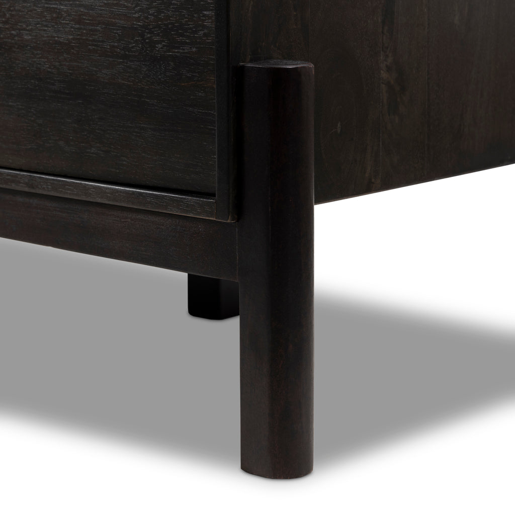 Reza Media Console-Worn Black Parawood by Four Hands