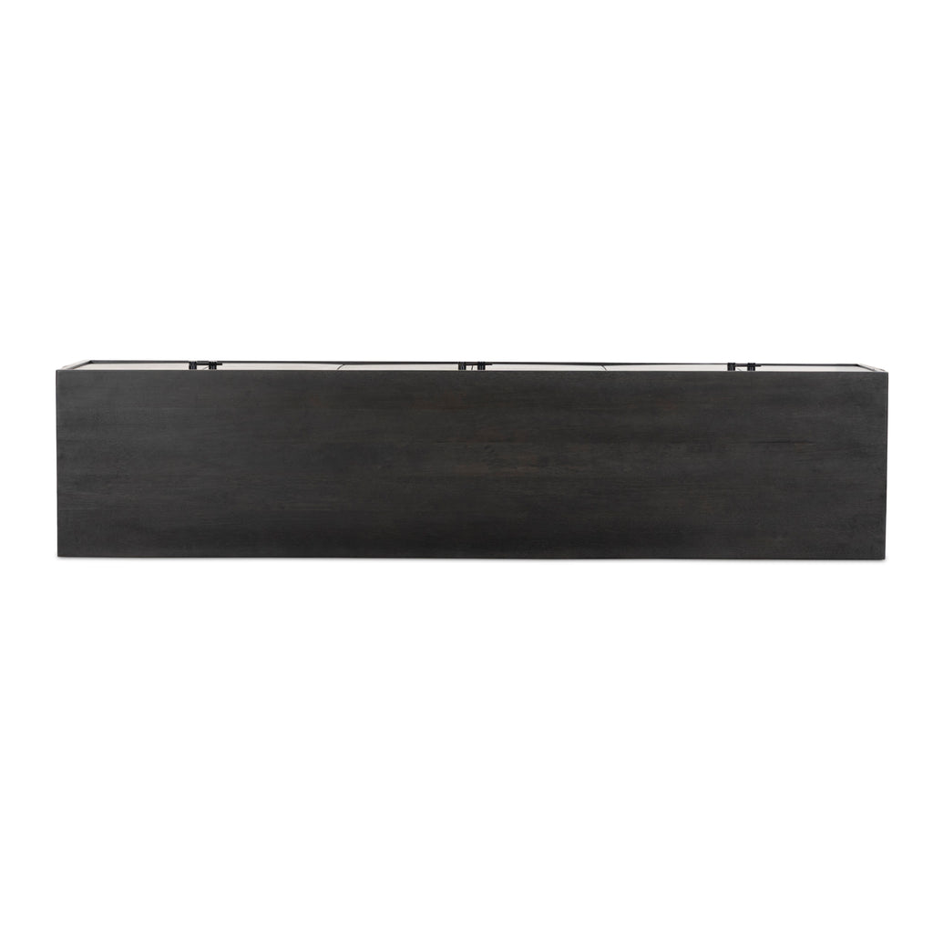 Reza Media Console-Worn Black Parawood by Four Hands