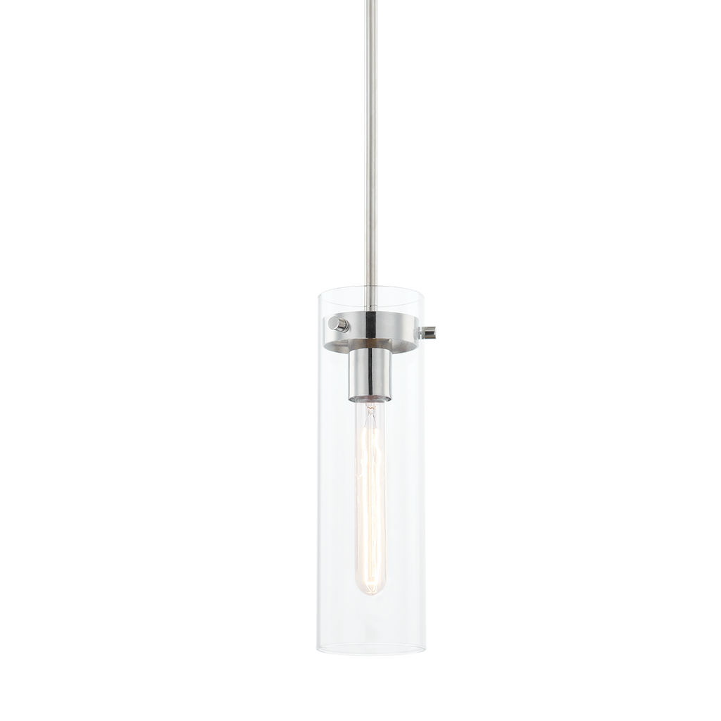 Haisley 1 Light Pendant - Polished Nickel 13"