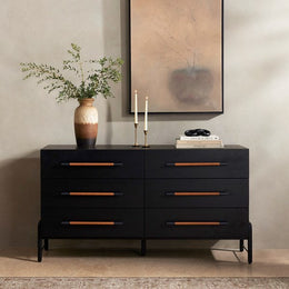 Rosedale 6 Drawer Dresser - Ebony Oak by Four Hands