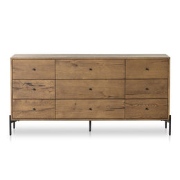 Eaton 9 Drawer Dresser-Amber Oak Resin by Four Hands