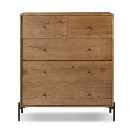 Eaton 5 Drawer Dresser-Amber Oak Resin by Four Hands