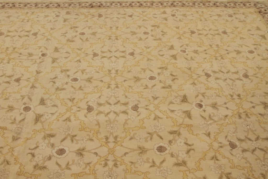 Rug & Kilim's East Turkestan Inspired Beige Brown Herati Wool Floral Rug