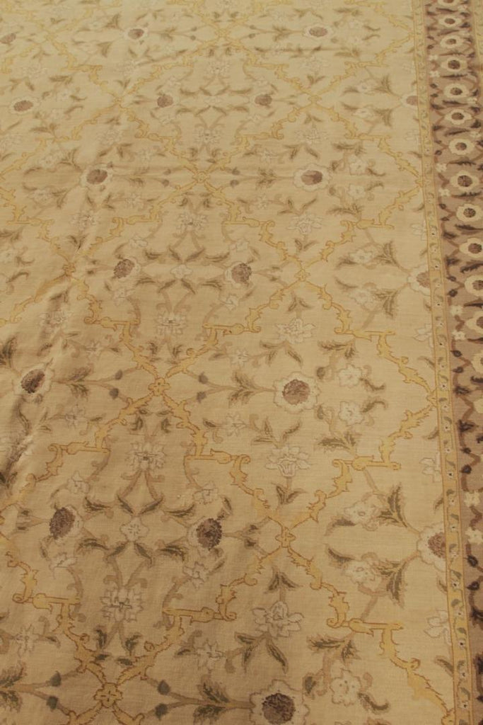 Rug & Kilim's East Turkestan Inspired Beige Brown Herati Wool Floral Rug