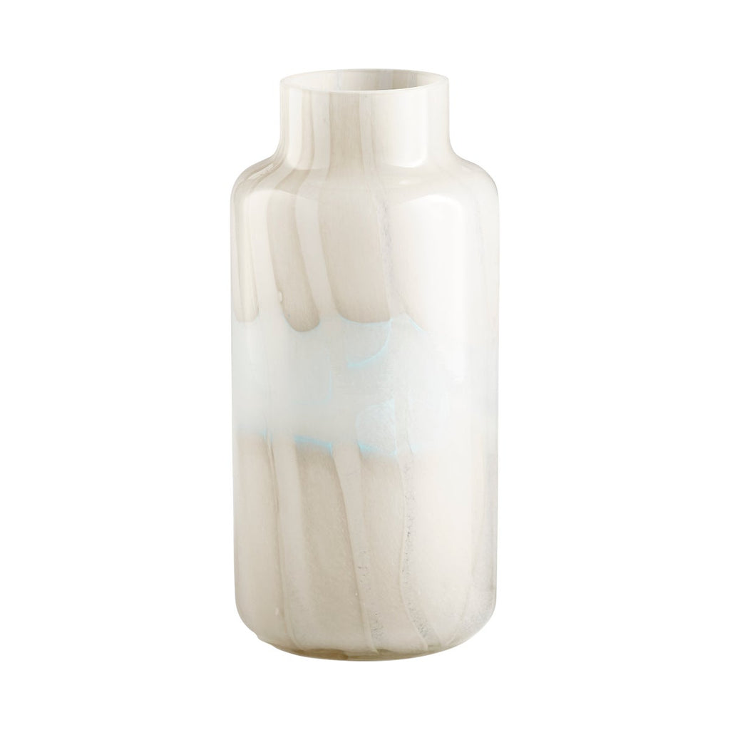 Lucerne Vase, Tan & Aqua-Large