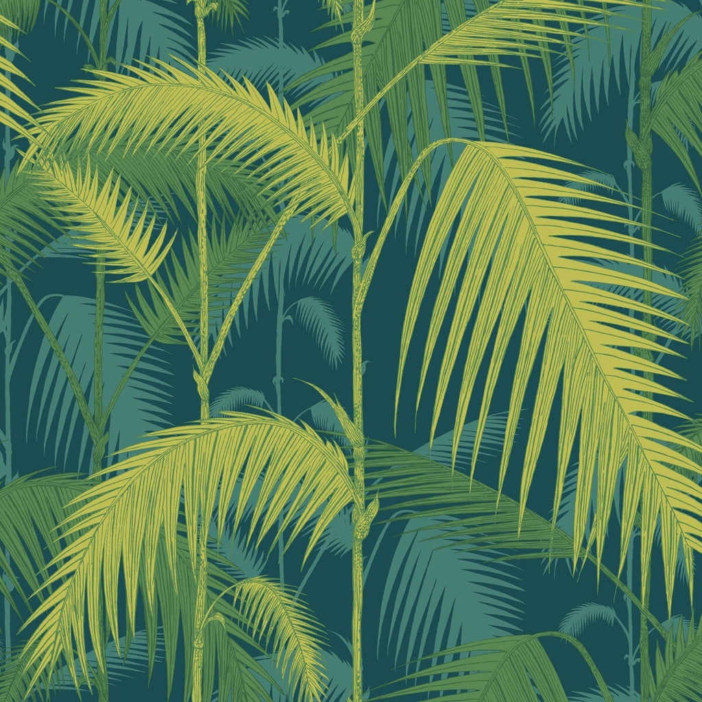 Palm Jungle - Petrol/Lime