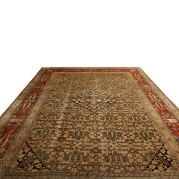 Antique Doroksh Traditional Beige-Brown And Red Wool Persian Rug 11405