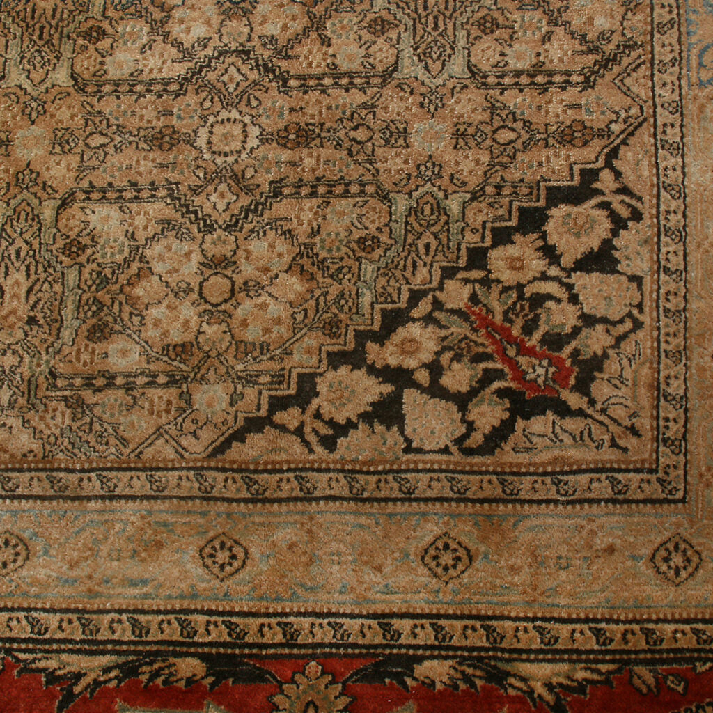 Antique Doroksh Traditional Beige-Brown And Red Wool Persian Rug 11405
