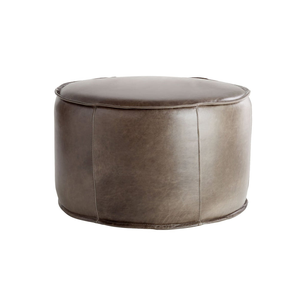 Lusso, Round Pouf - Grey