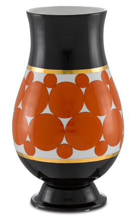 De Luca Black and Orange Vase