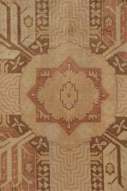 Antique Persian Rug In Beige, Brown And Light Red Garden Design