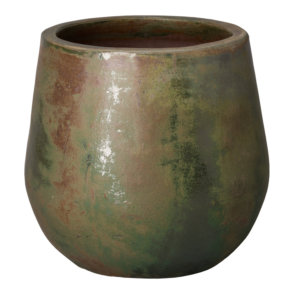 Round Pot Large Green Wash 21x21"D