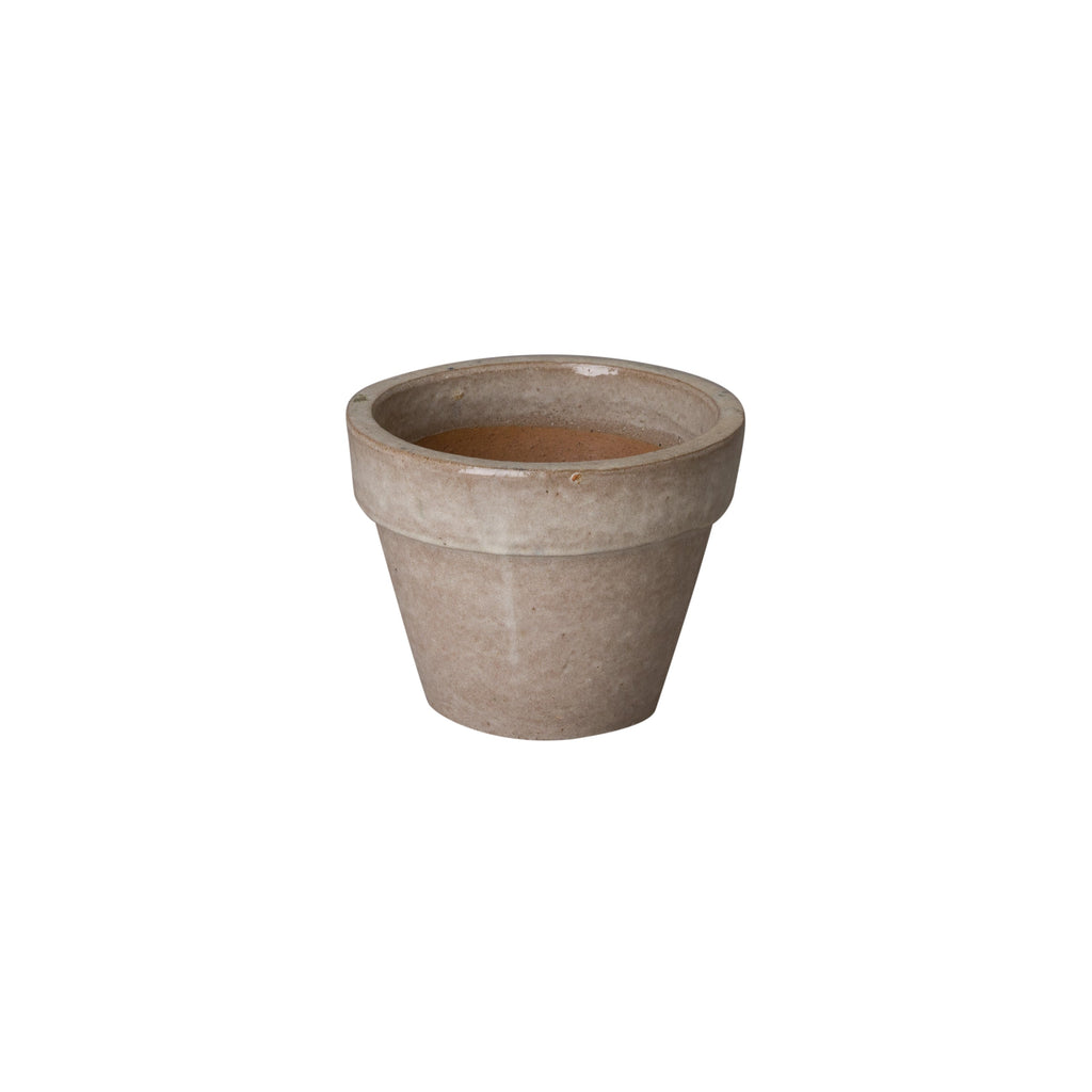 Round Flower Pot, Distressed White 11x9"H
