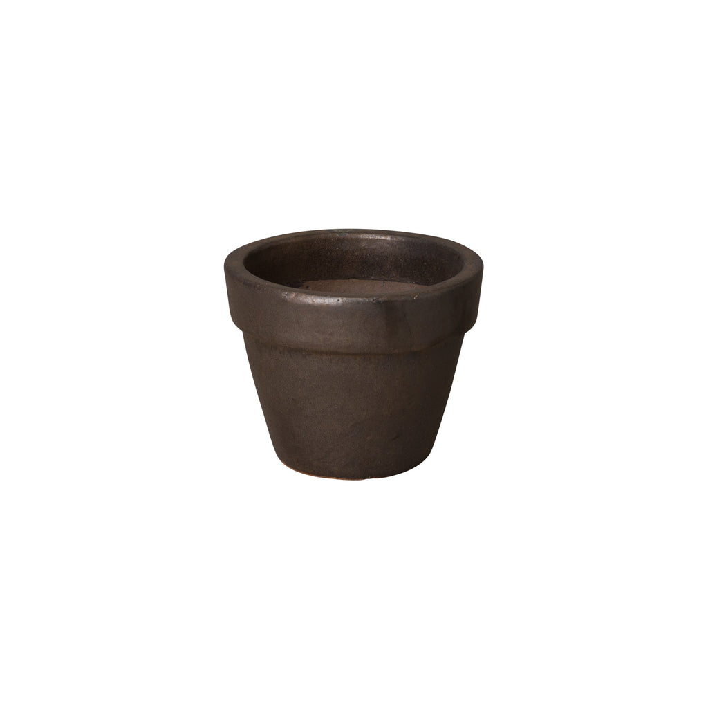 Round Flower Pot, Metallic 11x9"H